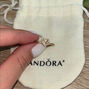 Pandora Gold Heart Pavé Ring